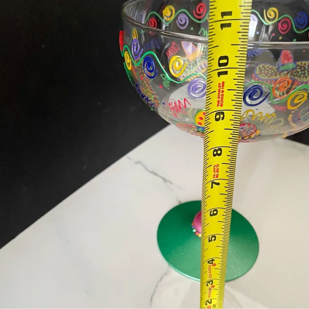 Jumbo Smithereens Margarita Glass Painted by Vikki